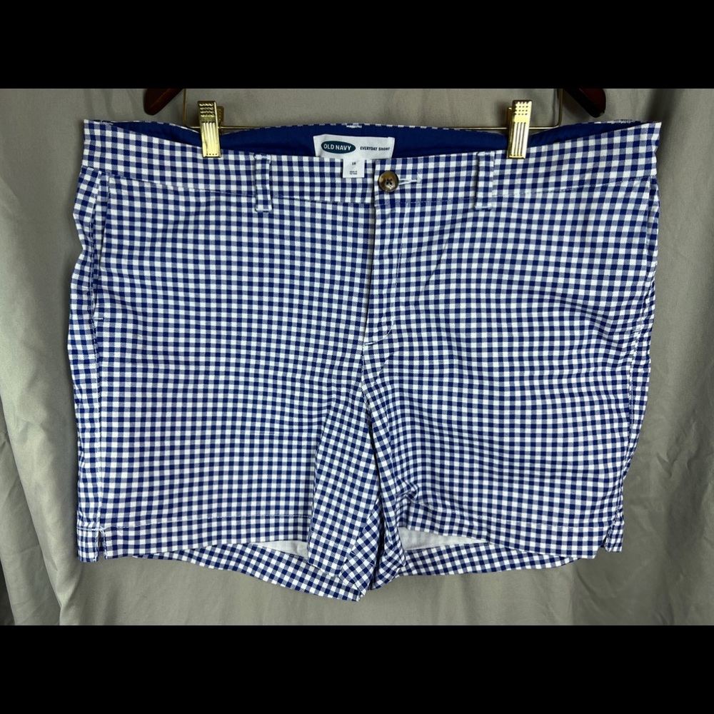 Old Navy Blue Gingham Everyday Short sz 16